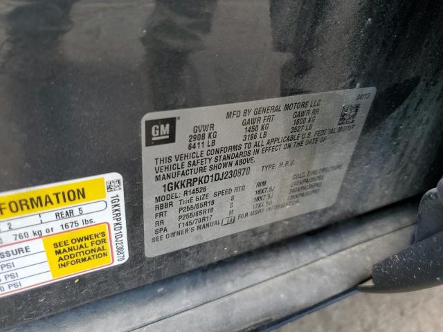 1GKKRPKD1DJ230870 - 2013 GMC ACADIA SLE GRAY photo 13