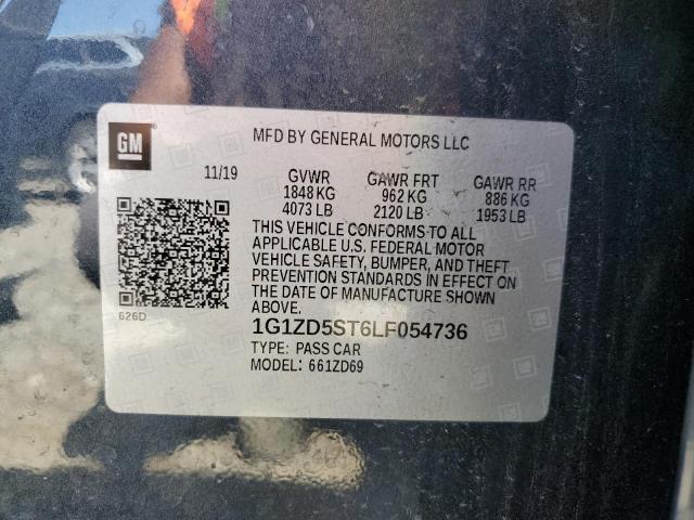 1G1ZD5ST6LF054736 - 2020 CHEVROLET MALIBU LT GRAY photo 12