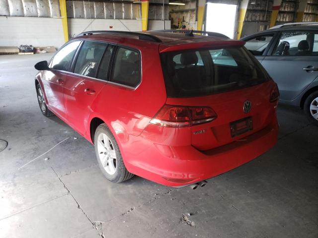 3VWCA7AU2FM506646 - 2015 VOLKSWAGEN GOLF SPORT TDI S RED photo 3