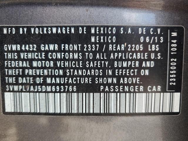 3VWPL7AJ5DM693766 - 2013 VOLKSWAGEN JETTA TDI Серый фото 13