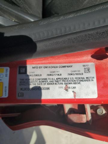 KL8CD6SA5HC830096 - 2017 CHEVROLET SPARK 1LT RED photo 12