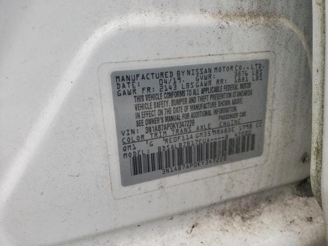 3N1AB7AP0KY347228 - 2019 NISSAN SENTRA S WHITE photo 12