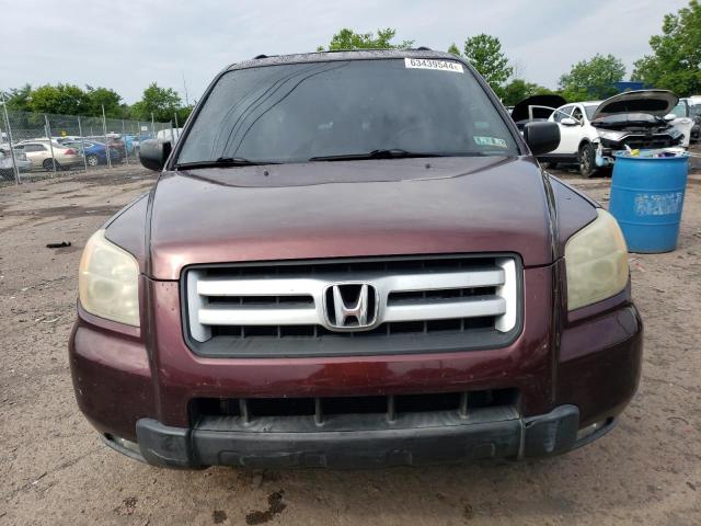 5FNYF18187B019248 - 2007 HONDA PILOT LX BURGUNDY photo 5