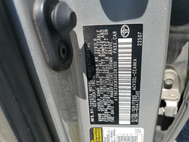 4T1BE32K85U038100 - 2005 TOYOTA CAMRY LE SILVER photo 12