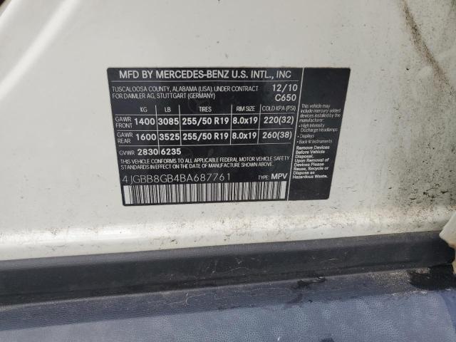 4JGBB8GB4BA687761 - 2011 MERCEDES-BENZ ML 350 4MATIC WHITE photo 13
