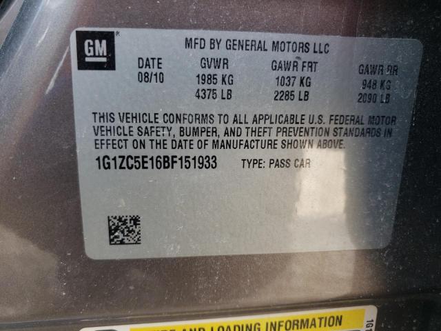 1G1ZC5E16BF151933 - 2011 CHEVROLET MALIBU 1LT 棕色 照片 13