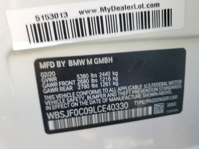 WBSJF0C09LCE40330 - 2020 BMW M5 BASE WHITE photo 12