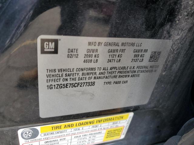 1G1ZG5E75CF277338 - 2012 CHEVROLET MALIBU LTZ გრაფიტი ფოტო 13