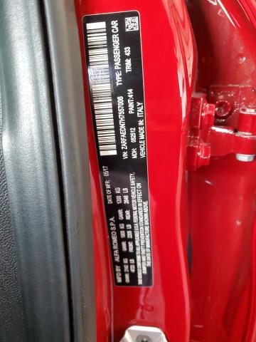 ZARFAEDN7H7557006 - 2017 ALFA ROMEO GIULIA Q4 红色 照片 12