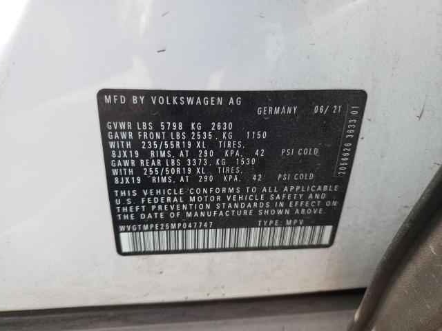 WVGTMPE25MP047747 - 2021 VOLKSWAGEN ID.4 PRO S თეთრი ფოტო 13