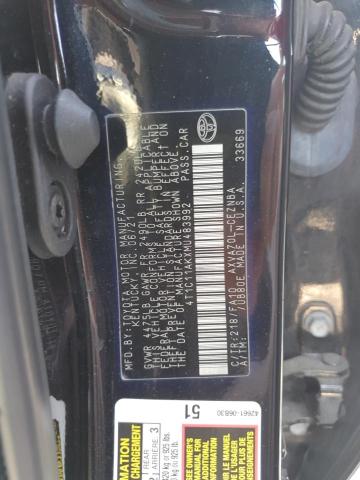 4T1C11AKXMU483992 - 2021 TOYOTA CAMRY LE 黑色 照片 12