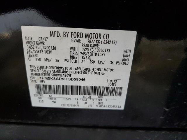 1FM5K8AR5HGD59046 - 2017 FORD EXPLORER POLICE INTERCEPTOR BLACK photo 13