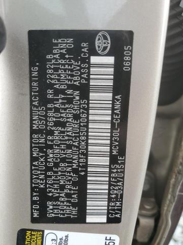 4T1BF30K85U106735 - 2005 TOYOTA CAMRY LE PURPLE photo 12