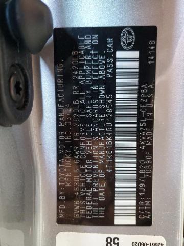 4T1K61BK4RU128545 - 2024 TOYOTA CAMRY XSE ვერცხლისფერი ფოტო 12