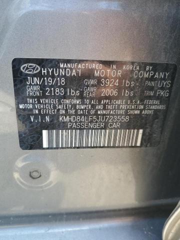 KMHD84LF5JU723558 - 2018 HYUNDAI ELANTRA SEL GRAY photo 12