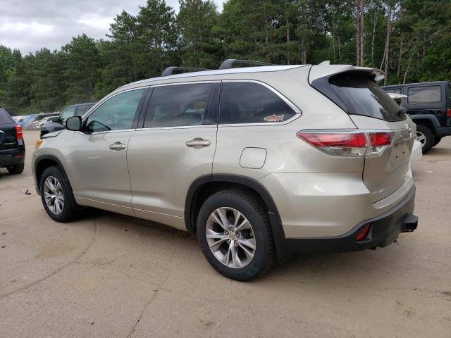 5TDJKRFHXFS187155 - 2015 TOYOTA HIGHLANDER XLE Bej foto 2