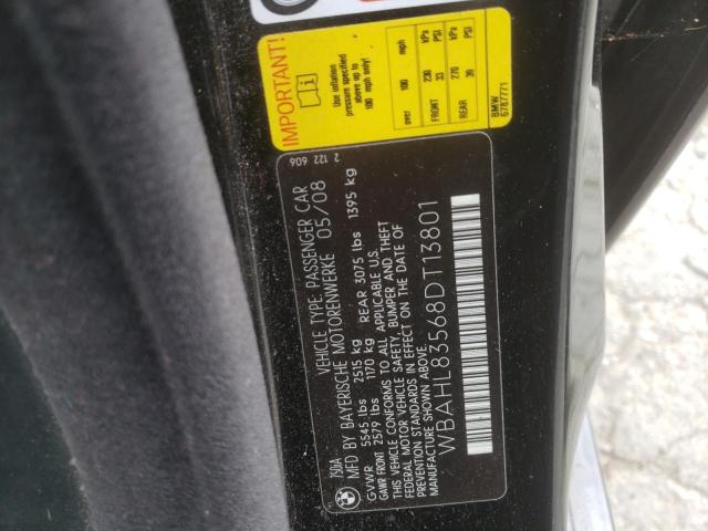 WBAHL83568DT13801 - 2008 BMW 7 SERIES I BLACK photo 10