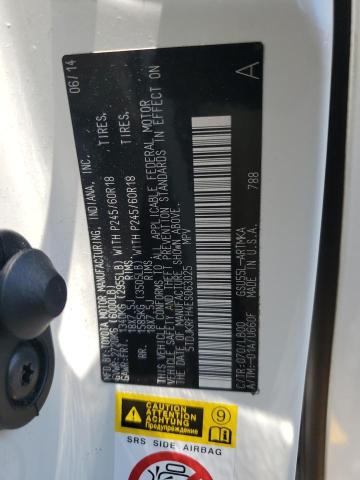 5TDJKRFH4ES063025 - 2014 TOYOTA HIGHLANDER XLE WHITE photo 14