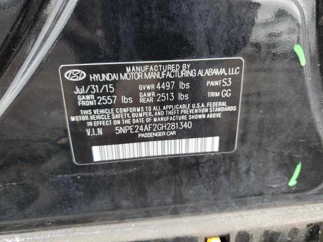 5NPE24AF2GH281340 - 2016 HYUNDAI SONATA SE BLACK photo 13