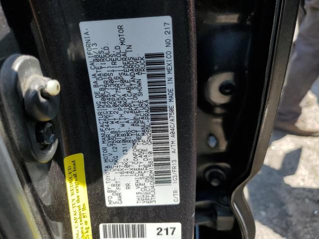 3TMJU4GN0DM156110 - 2013 TOYOTA TACOMA DOUBLE CAB PRERUNNER GRAY photo 12