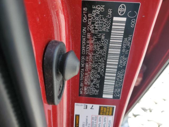 JTDKARFP2J3088922 - 2018 TOYOTA PRIUS PRIM 红色 照片 13