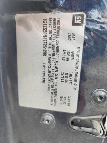 1G1ZS58N47F261288 - 2007 CHEVROLET MALIBU LS BLUE photo 12