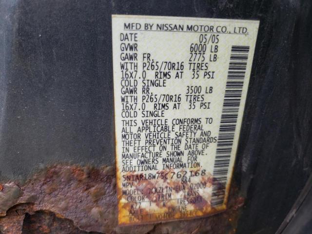 5N1AR18W75C762168 - 2005 NISSAN PATHFINDER LE 灰色 照片 13