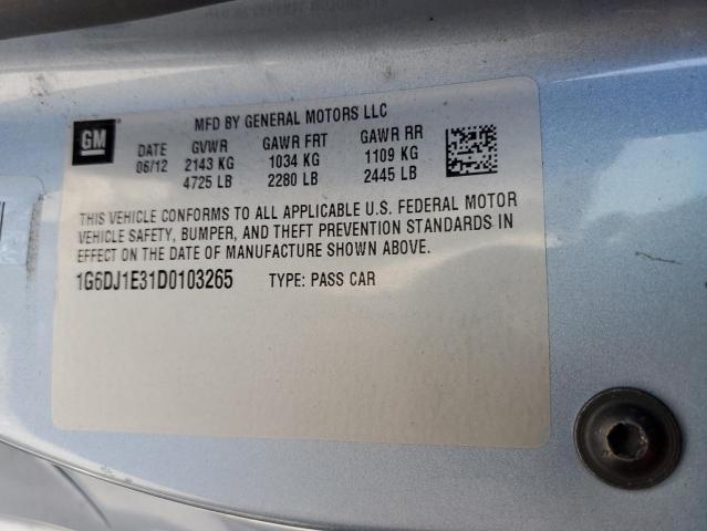 1G6DJ1E31D0103265 - 2013 CADILLAC CTS PERFORMANCE COLLECTION Mavi fotoğraf 12