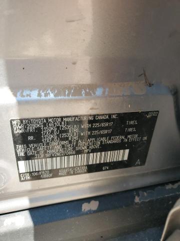 2T3F1RFV2NC270866 - 2022 TOYOTA RAV4 LE SILVER photo 12