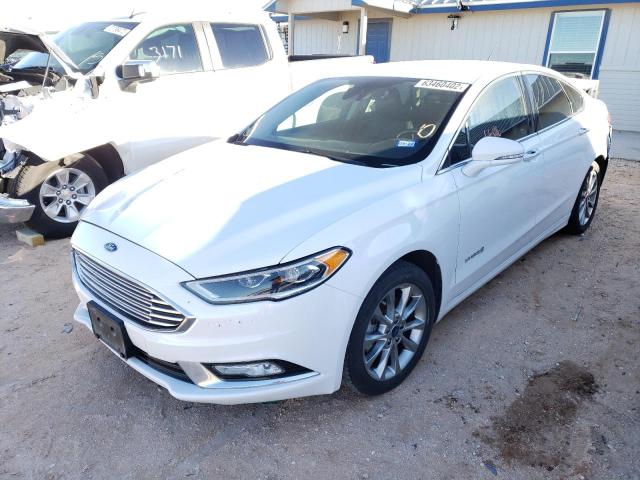 3FA6P0LU1HR409386 - 2017 FORD FUSION SE HYBRID WHITE photo 1