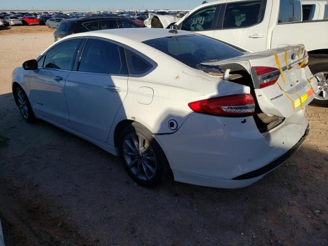 3FA6P0LU1HR409386 - 2017 FORD FUSION SE HYBRID WHITE photo 2