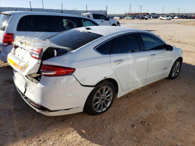 3FA6P0LU1HR409386 - 2017 FORD FUSION SE HYBRID WHITE photo 3