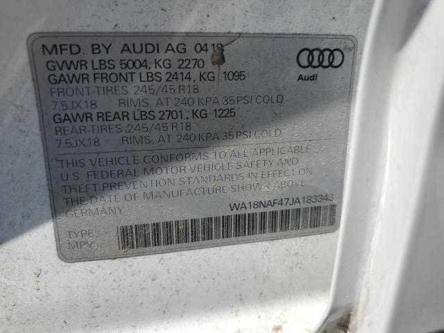 WA18NAF47JA183343 - 2018 AUDI A4 ALLROAD PREMIUM PLUS WHITE photo 12