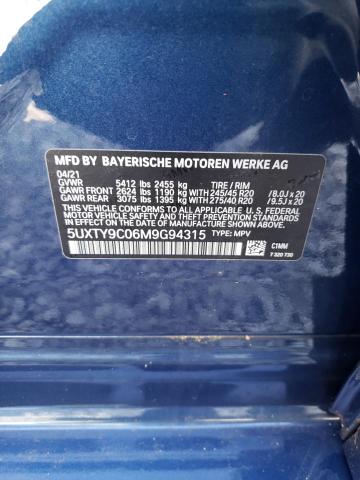 5UXTY9C06M9G94315 - 2021 BMW X3 XDRIVEM40I ლურჯი ფოტო 13