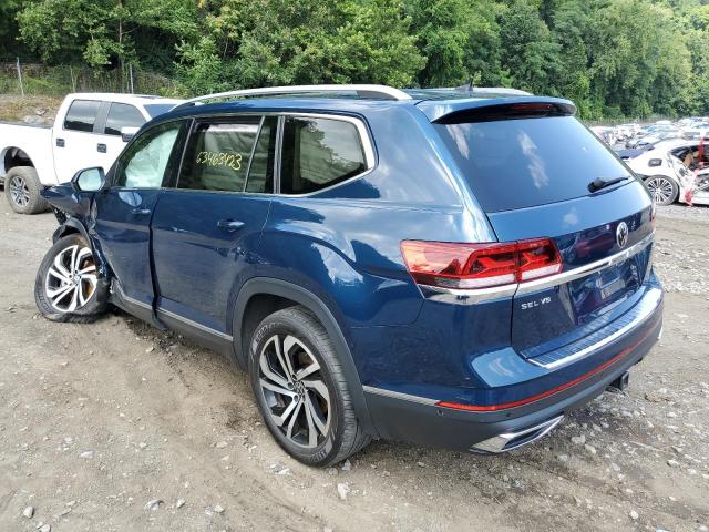 1V2TR2CA1MC515434 - 2021 VOLKSWAGEN ATLAS SEL PREMIUM BLUE photo 2