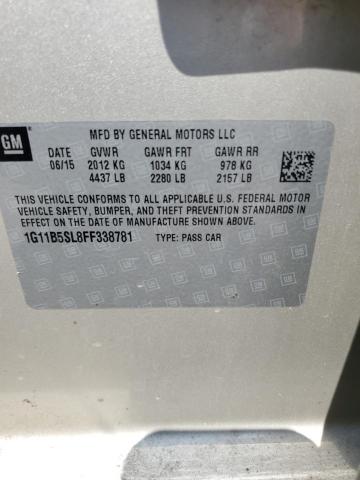 1G11B5SL8FF338781 - 2015 CHEVROLET MALIBU LS GOLD photo 12