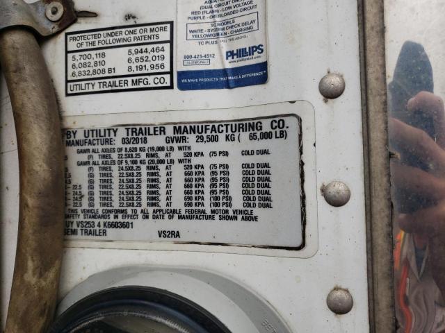 1UYVS2534K6603601 - 2019 UTILITY TRAILER WHITE photo 10
