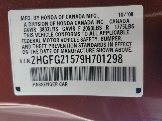 2HGFG21579H701298 - 2009 HONDA CIVIC SI ORANGE photo 13