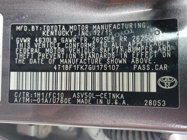 4T1BF1FK7GU175107 - 2016 TOYOTA CAMRY LE 灰色 照片 13