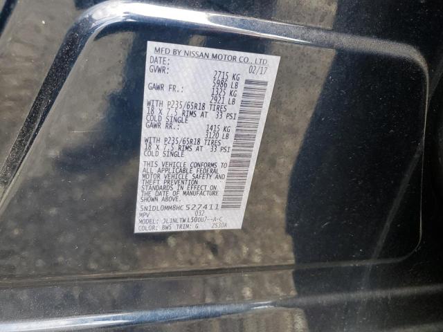 5N1DL0MM8HC527411 - 2017 INFINITI QX60 蓝色 照片 13