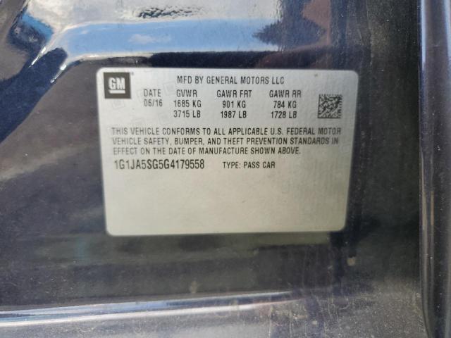 1G1JA5SG5G4179558 - 2016 CHEVROLET SONIC LS Mavi foto 12