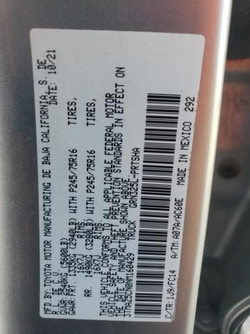 3TMAZ5CN0NM160429 - 2022 TOYOTA TACOMA DOUBLE CAB 银色 照片 12