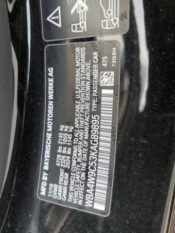 WBA4W9C53KAG89895 - 2019 BMW 440XI BLACK photo 12