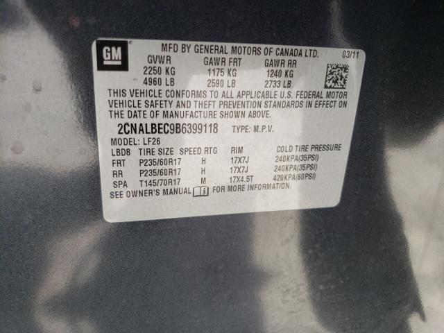 2CNALBEC9B6399118 - 2011 CHEVROLET EQUINOX LS GRAY photo 13