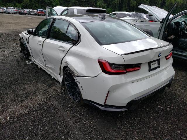 WBS33AY03NFM36952 - 2022 BMW M3 COMPETITION WHITE photo 2