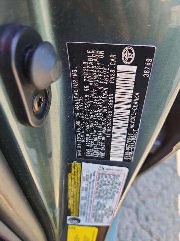 4T1BE30KX6U138896 - 2006 TOYOTA CAMRY LE 绿色 照片 12