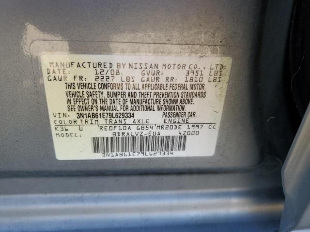 3N1AB61E79L629334 - 2009 NISSAN SENTRA 2.0 GRAY photo 12