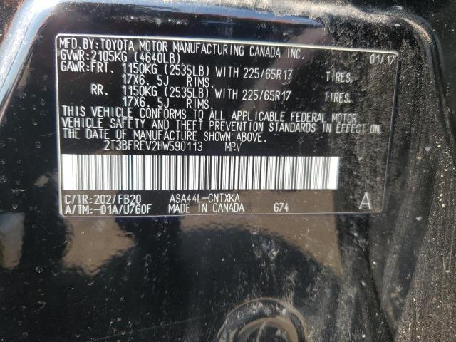 2T3BFREV2HW590113 - 2017 TOYOTA RAV4 LE 黑色 照片 14