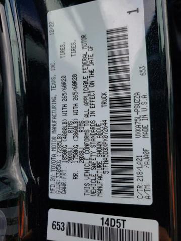 5TFNA5DBXPX072644 - 2023 TOYOTA TUNDRA CREWMAX PLATINUM Schwarz Foto 12