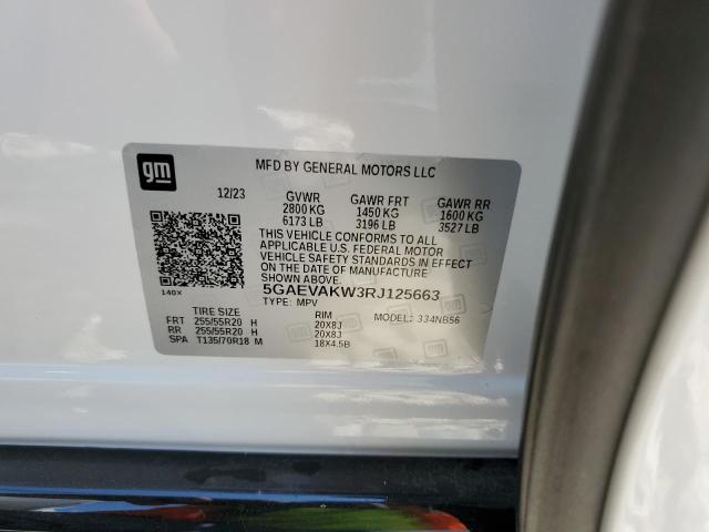5GAEVAKW3RJ125663 - 2024 BUICK ENCLAVE ESSENCE თეთრი ფოტო 12